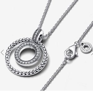 Pandora Siganture Pavé and Beads Pendant Necklace